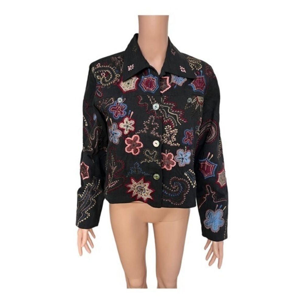 Yak Magik Vintage Silk Embroidered Cotton Jacket size S